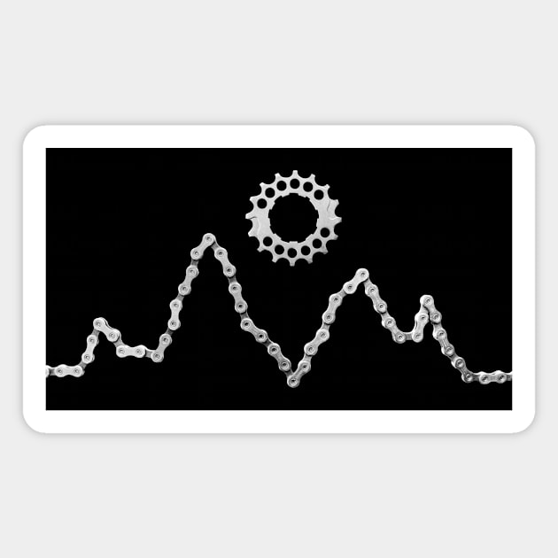 Bike Chain Mountains Magnet by Velo Donna